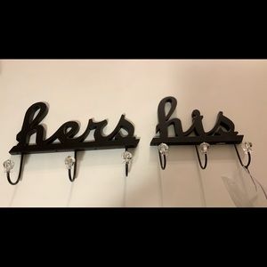 His and Hers wall hooks